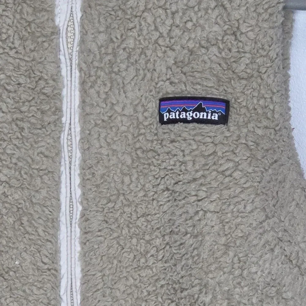 PATAGONIA Los Gatos Vest Sherpa Fleece Zip  El Cap Khaki Tan Womens Size XS